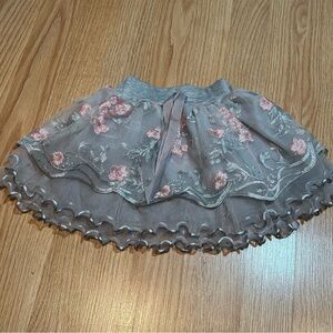 Grey embroidered ballet skirt‎